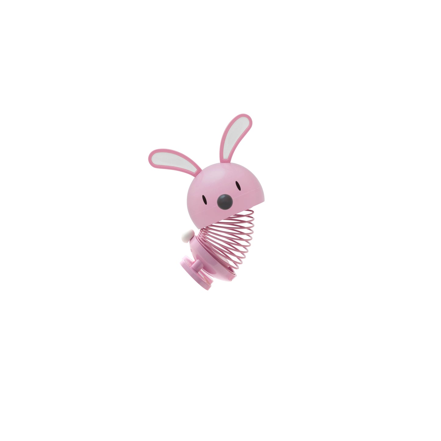 Pink bunny-shaped toy on a white background