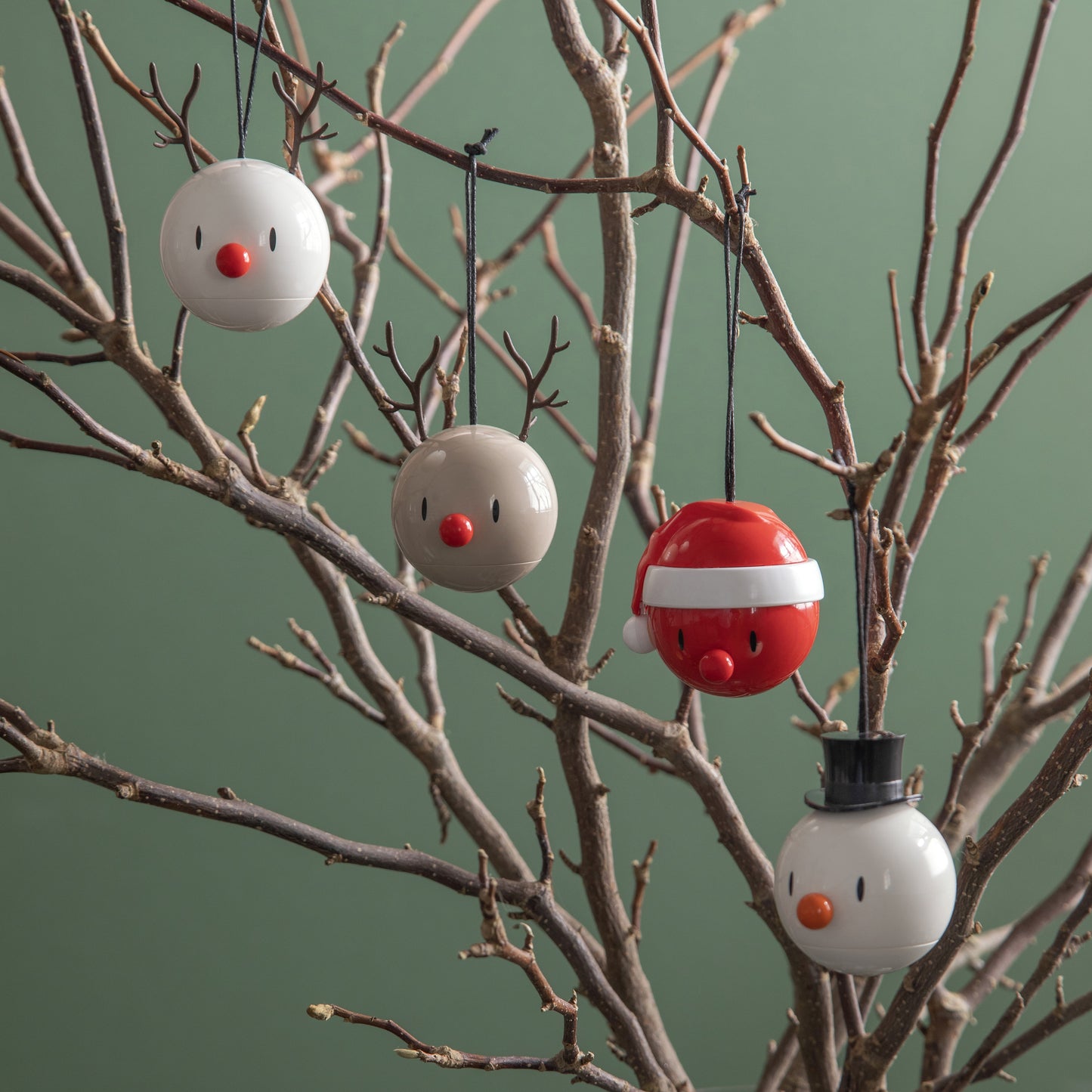 Holiday Santa Ornaments Red / 2 pcs