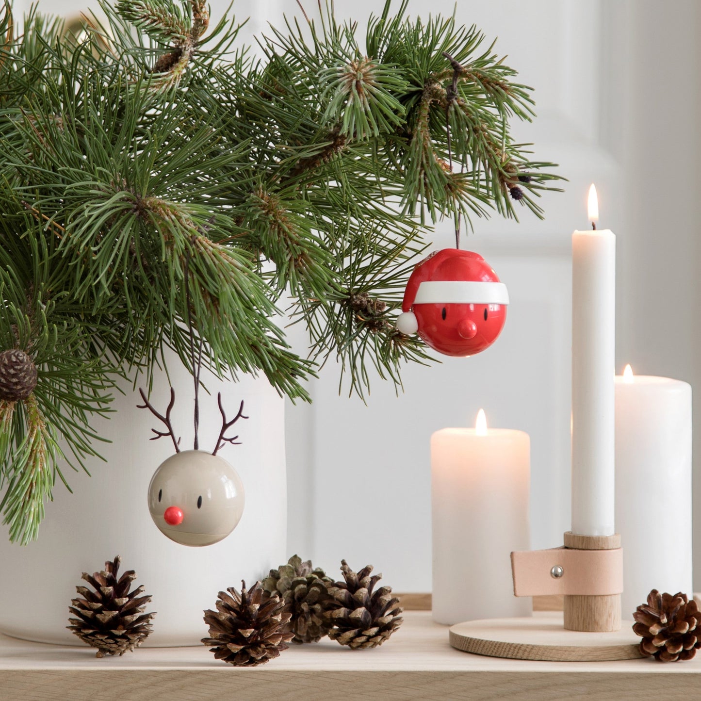 Holiday Santa Ornaments Red / 2 pcs